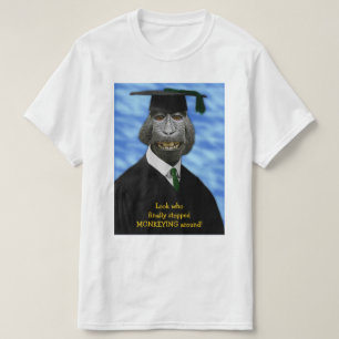 Funny Afstuderen Monkey Macaque Yearbook Custom T-shirt