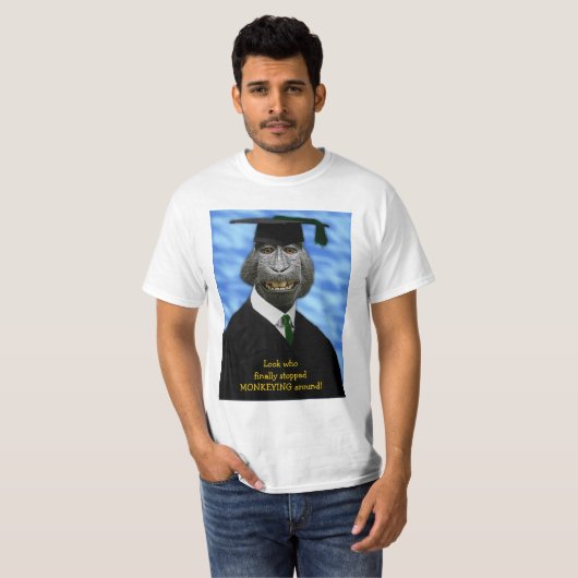 Funny Afstuderen Monkey Macaque Yearbook Custom T-shirt (Voorkant volledig)