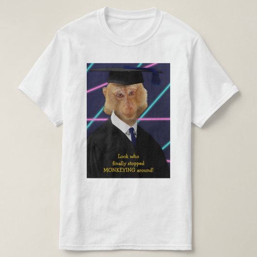 Funny Afstuderen Monkey Macaque Yearbook Custom T-shirt (Design voorkant)