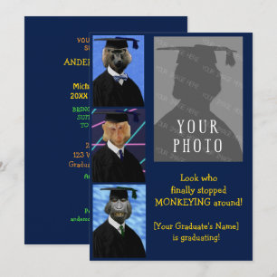 Funny Afstuderen Monkeys Party Notice Kaart