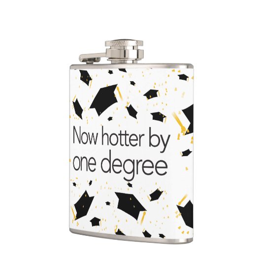 Funny afstuderen nu warmer met één graad - Flask Heupfles (Links)