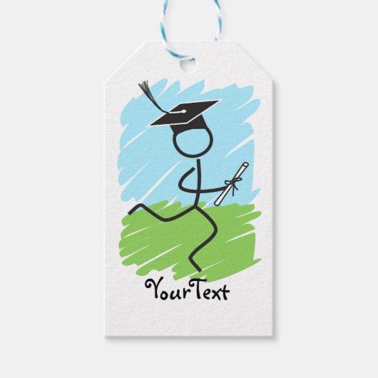 Funny Afstuderen Runner © - Land oversteken, spoor Cadeaulabel (Voorkant)