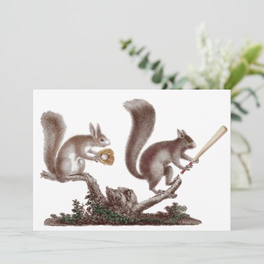 Funny After Game BBQ Rally Squirrels Kaart (Staand voorkant)