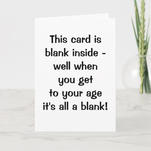 Funny Age Blank Happy Birthday Card Kaart (Voorkant)