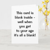 Funny Age Blank Happy Birthday Card Kaart (Gele Bloem)