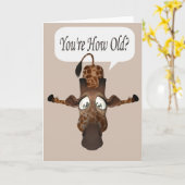 Funny Age Giraffe Birthday Kaart (Gele Bloem)