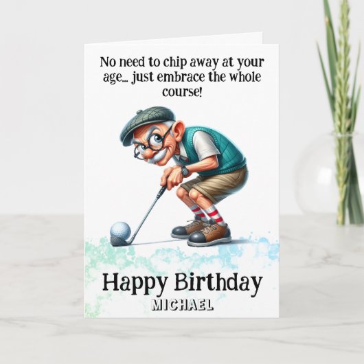 ** Funny Age Senior AP94 Golfer Verjaardag Kaart (Voorkant)