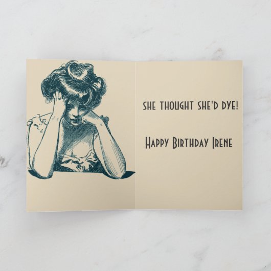 Funny Ageing Gray Hair Birthday Kaart (Binnen)