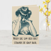 Funny Ageing Gray Hair Birthday Kaart (Gele Bloem)
