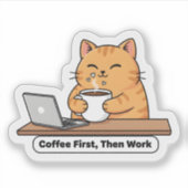 Funny AI Cat Meme – “Hold On, Let Me Ask My AI” Sticker (Voorkant)