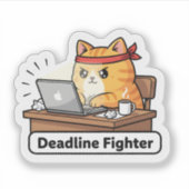 Funny AI Cat Meme – “Hold On, Let Me Ask My AI”  Sticker (Voorkant)