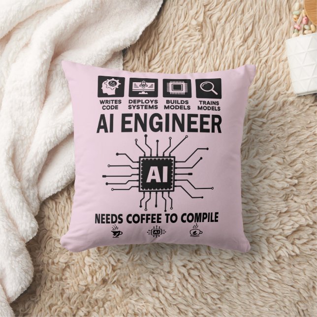 Funny AI Engineer Coding Programmer Developer Tech Kussen (Deken)