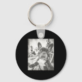 Funny Ai French Bulldog Selfie With Santa Claus Ch Sleutelhanger (Voorkant)