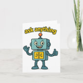 Funny Ai Robot With Ask Anything Quote _ Geek Tee Kaart (Voorkant)