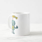 Funny Ai Robot With Ask Anything Quote _ Geek Tee Koffiemok (Voorkant links)