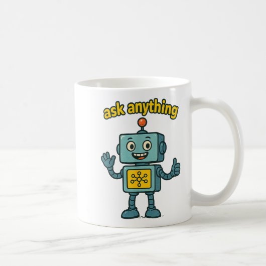 Funny Ai Robot With Ask Anything Quote _ Geek Tee Koffiemok (Rechts)