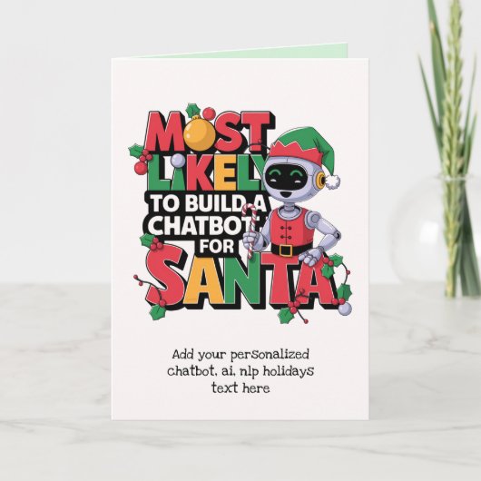 Funny Ai Santa Chatbot Wenskaart Corporate Feestdagen Kaart (Voorkant)