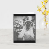 Funny Ai Siamese Cat Selfie With Santa Claus Chris Kaart (Gele Bloem)
