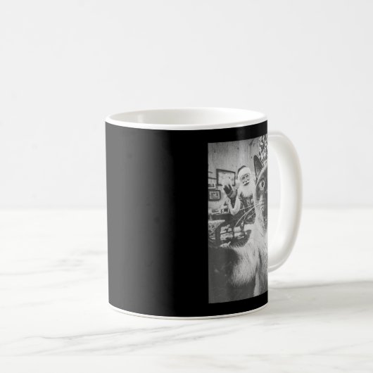 Funny Ai Siamese Cat Selfie With Santa Claus Chris Koffiemok (Voorkant rechts)