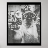 Funny Ai Siamese Cat Selfie With Santa Claus Chris Poster (Voorkant)