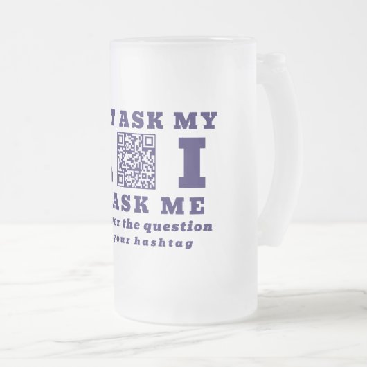 Funny AI Tech Specialist Personalized QR Code Blue Matglas Bierpul (Voorkant rechts)