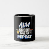 Funny Aim Pool Player Gift Billiard Balls Tweekleurige Koffiemok (Center)