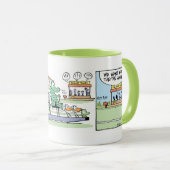 Funny Air Boating Croc Comic Mok (Voorkant rechts)