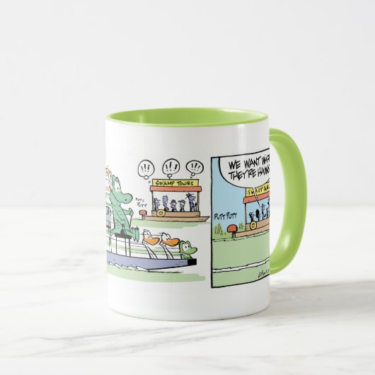 Funny Air Boating Croc Comic Mok (Voorkant rechts)