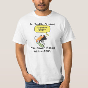 Funny Air Traffic Control Airbus Cartoon T-shirt