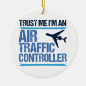 Funny Air Traffic Controller Keramisch Ornament (Voorkant)