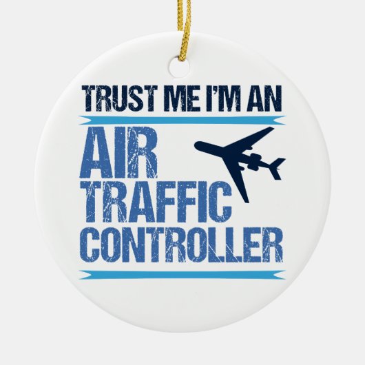 Funny Air Traffic Controller Keramisch Ornament (Voorkant)