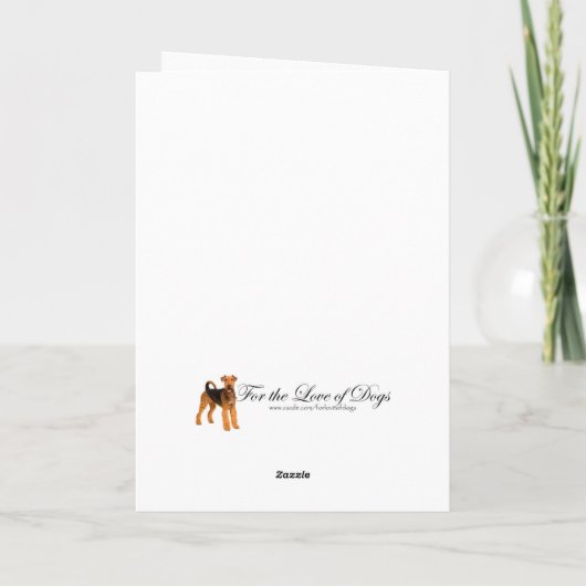 Funny Airedale Boy Kerstmis Kaart (Achterkant)