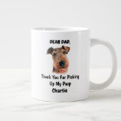 Funny Airedale doodsbange Waterverf Canine Art Grote Koffiekop (Rechts)