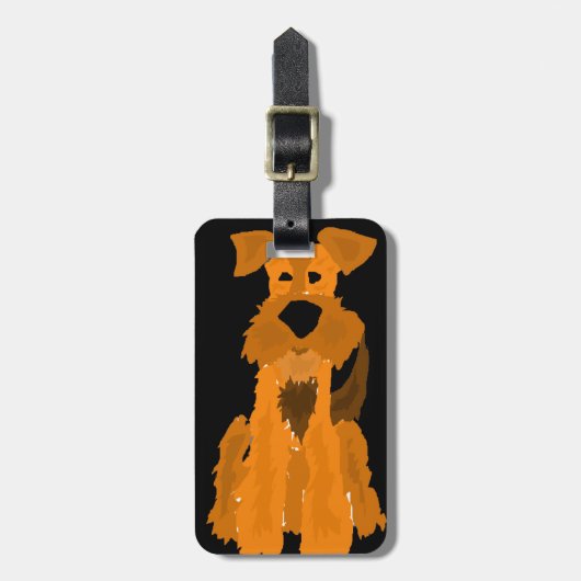 Funny Airedale Terrier Dog Art Bagagelabel (Voorkant verticaal)