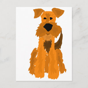 Funny Airedale Terrier Dog Art Briefkaart