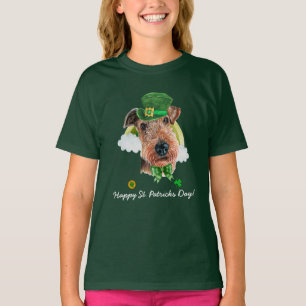 Funny Airedale Terrier Gold St. Patricks Day T-shirt