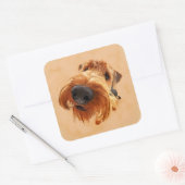 Funny Airedale Terrier Vierkante Sticker (Envelop)