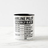 Funny Airline Pilot Hourly Rate Tweekleurige Koffiemok (Center)