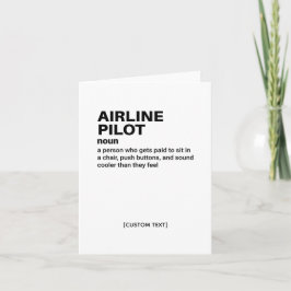 Funny Airline Pilot Wenskaart Kaart