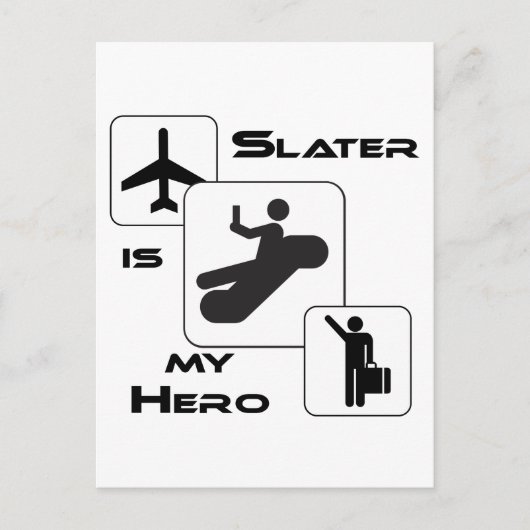 Funny Airline T-shirt Slater is mijn Hero Briefkaart (Voorkant)