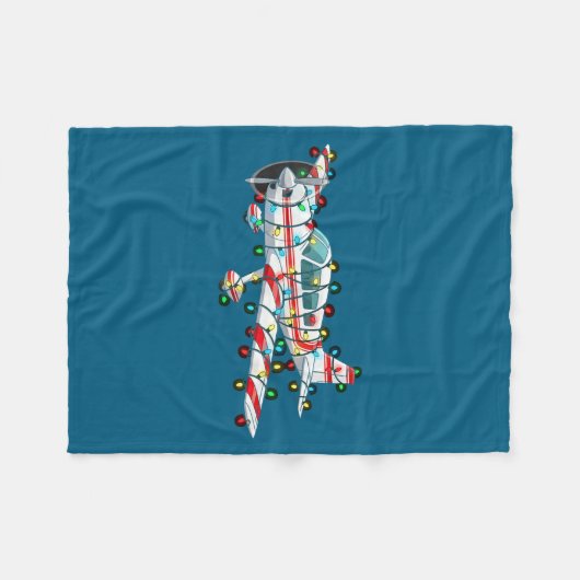 Funny Airplane Christmas Graphics Lights Lover  Fleece Deken (Voorkant (Horizontaal))