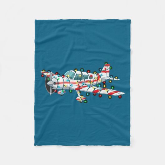 Funny Airplane Christmas Graphics Lights Lover  Fleece Deken (Voorkant)