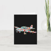 Funny Airplane Christmas Graphics Lights Lover  Kaart (Voorkant)