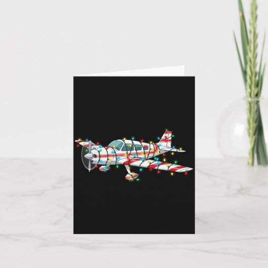 Funny Airplane Christmas Graphics Lights Lover Lon Kaart (Voorkant)