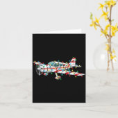 Funny Airplane Christmas Graphics Lights Lover Lon Kaart (Gele Bloem)