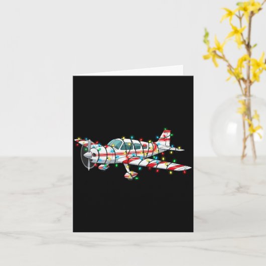 Funny Airplane Christmas Graphics Lights Lover Lon Kaart (Gele Bloem)