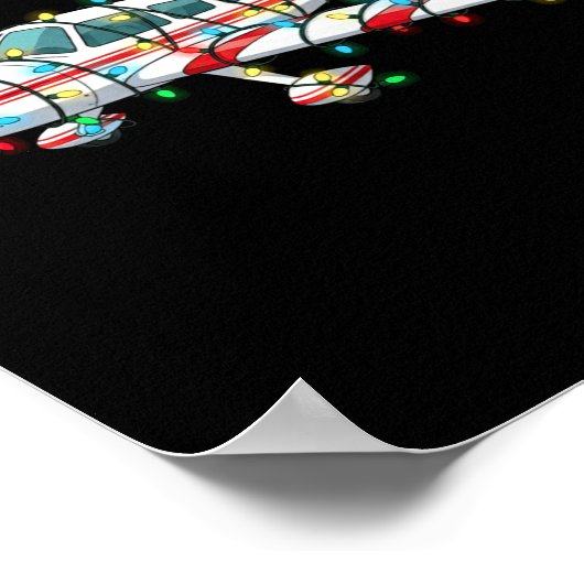 Funny Airplane Christmas Graphics Lights Lover Lon Poster (Hoek)