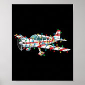 Funny Airplane Christmas Graphics Lights Lover Lon Poster (Voorkant)