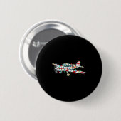 Funny Airplane Christmas Graphics Lights Lover Lon Ronde Button 5,7 Cm (Voorkant /achterkant)