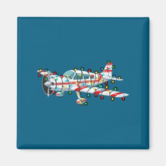Funny Airplane Christmas Graphics Lights Lover  Magneet (Voorkant)